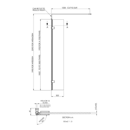 Fairford 300mm Hinged Return Screen, 1950mm High