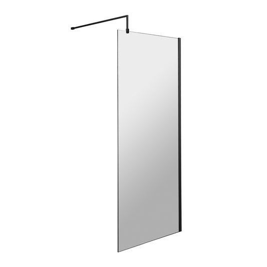 Fairford 700mm 8mm Matt Black Framed W/r Screen