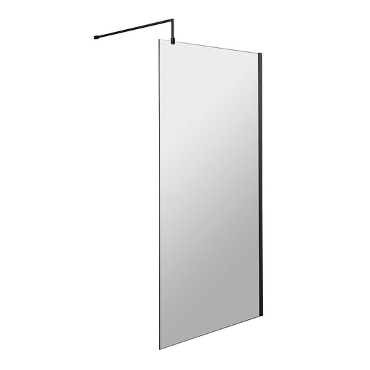 Fairford 1000mm 8mm Matt Black Framed W/r Screen