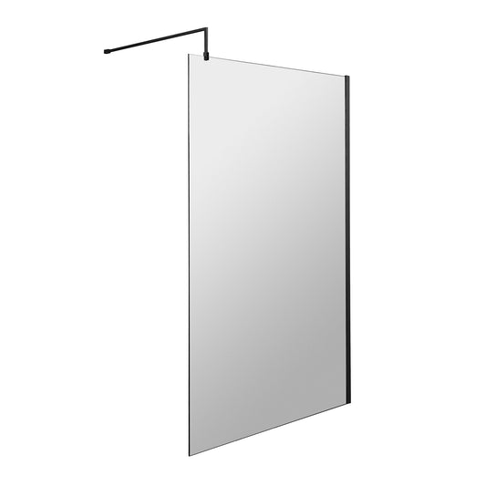 Fairford 1200mm 8mm Matt Black Framed W/r Screen