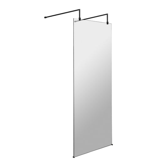 Fairford 700mm 8mm Matt Black Framed W/r Screen, 2 Supp Arms