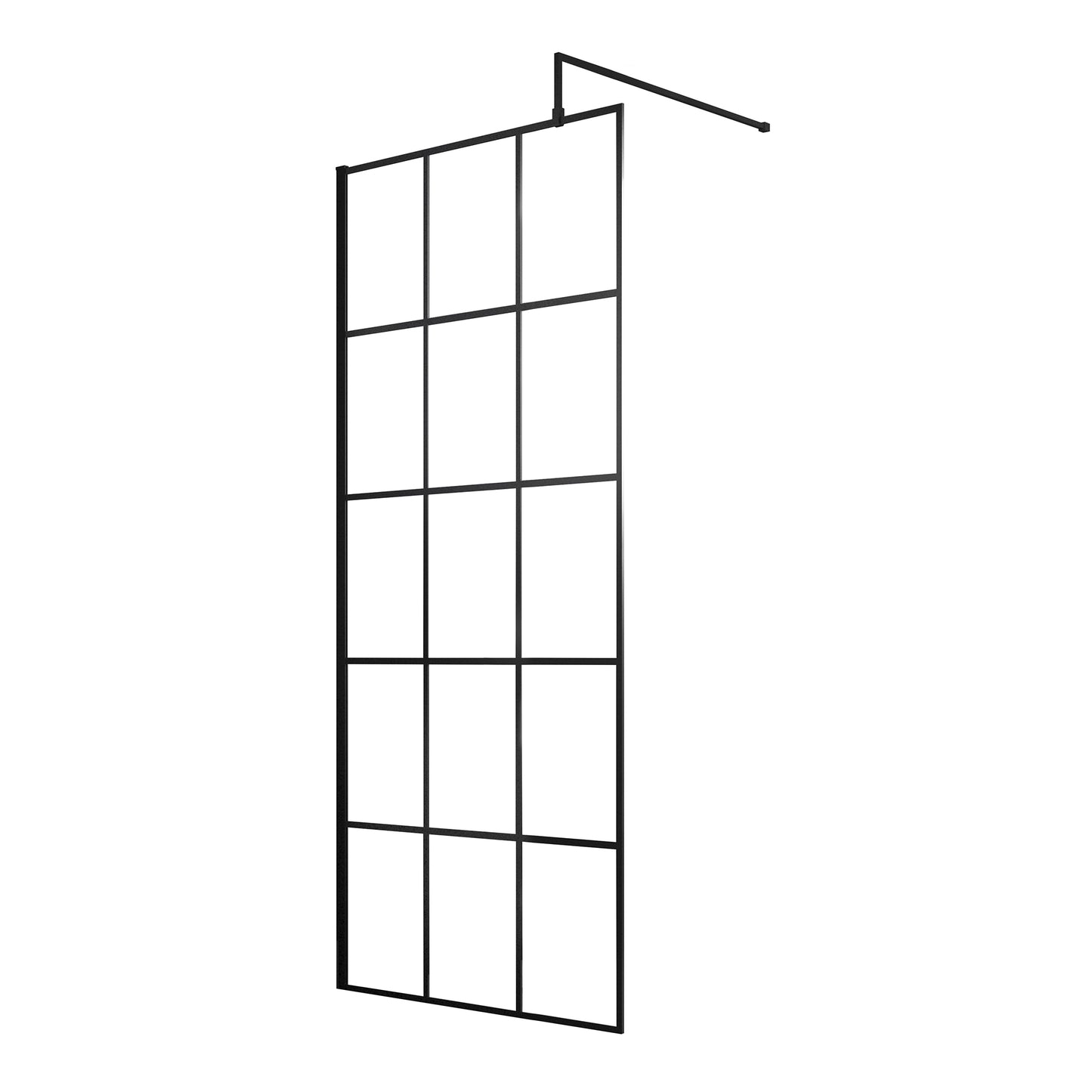 Fairford 800mm 8mm Matt Black Crittall W/r Screen