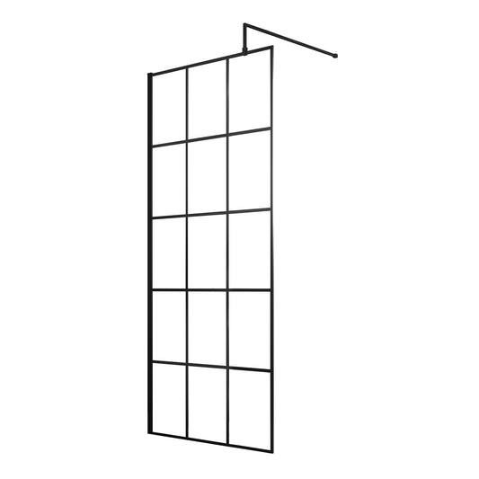 Fairford 800mm 8mm Matt Black Crittall W/r Screen