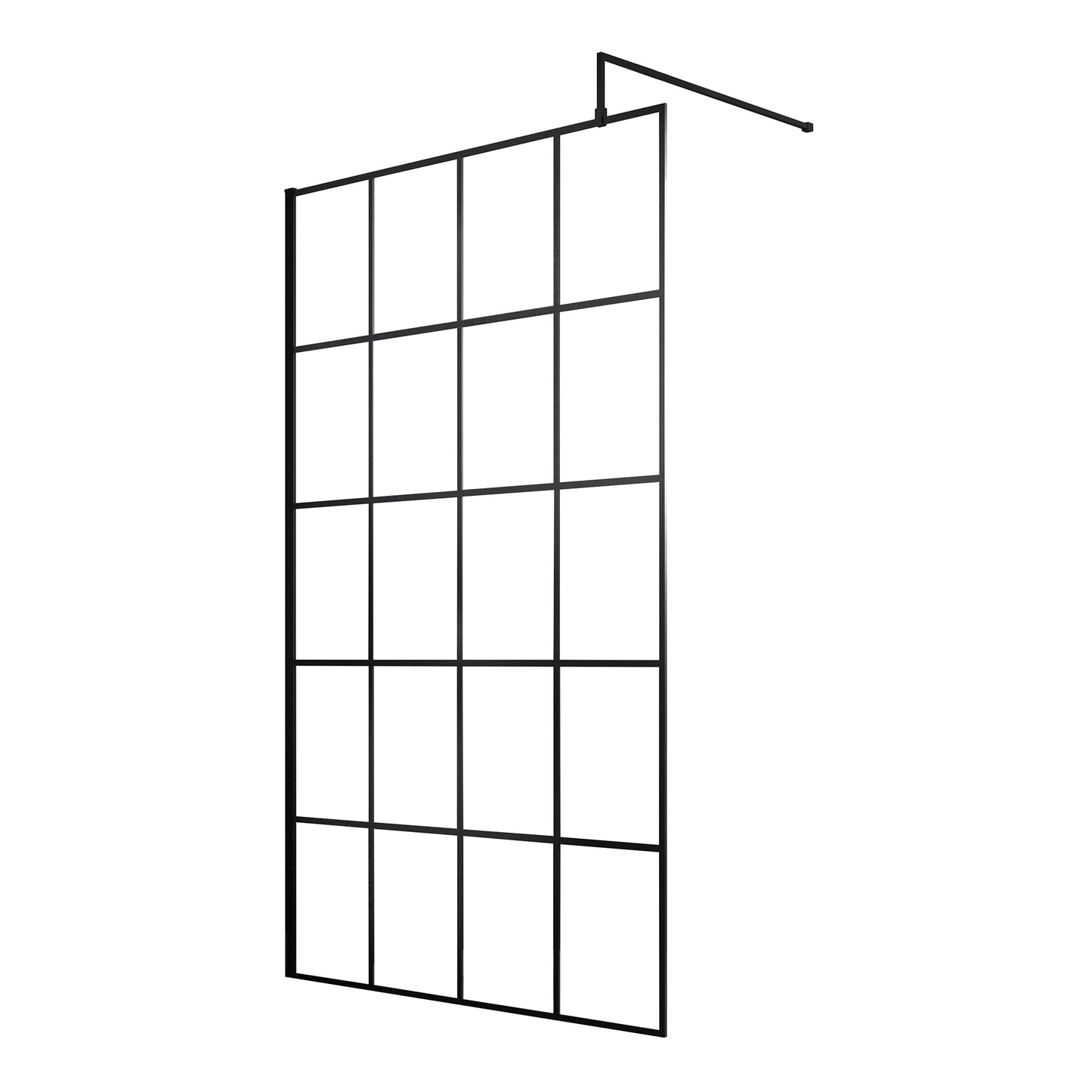 Fairford 1200mm 8mm Matt Black Crittall W/r Screen