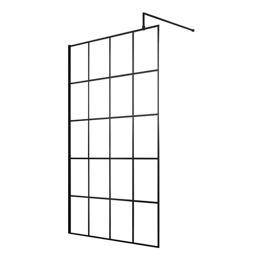 Fairford 1200mm 8mm Matt Black Crittall W/r Screen