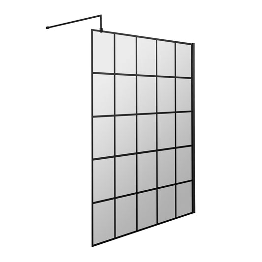 Fairford 1400mm 8mm Matt Black Crittall W/r Screen
