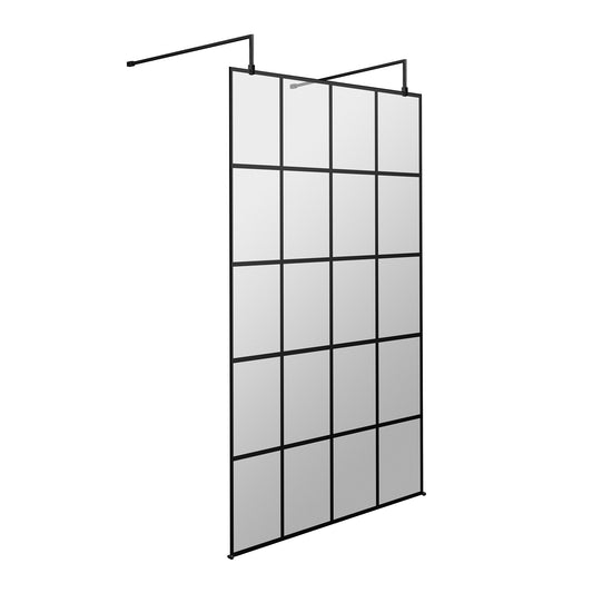 Fairford 1100mm 8mm Matt Black Crittall W/r Screen, 2 Supp A