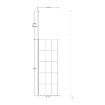 Fairford 700mm 8mm Matt Black Crittall W/r Screen2 Ceiling P