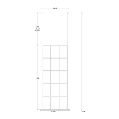 Fairford 800mm 8mm Matt Black Crittall W/r Screen2 Ceiling P