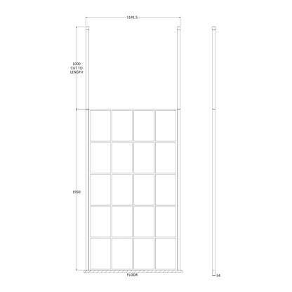 Fairford 1100mm 8mm Matt Black Crittall W/r Screen2 Ceiling