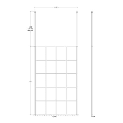 Fairford 1200mm 8mm Matt Black Crittall W/r Screen2 Ceiling