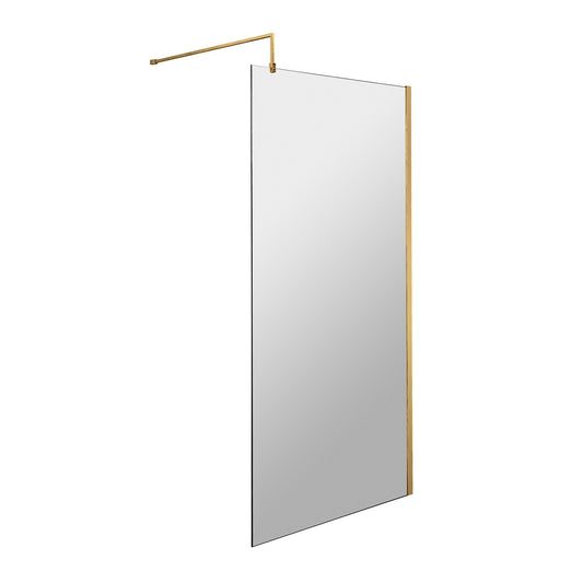 Fairford 800mm 8mm Brushed Brass W/r Screen