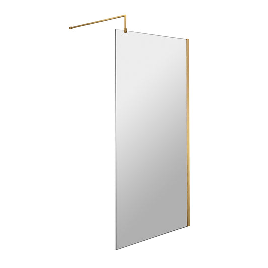 Fairford 900mm 8mm Brushed Brass W/r Screen