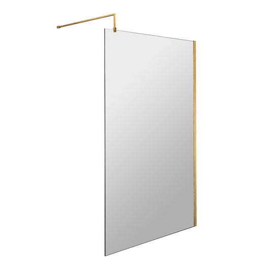 Fairford 1000mm 8mm Brushed Brass W/r Screen