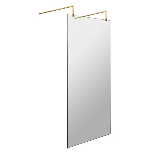 Fairford 1000mm 8mm Brushed Brass W/r Screen, 2 Supp A
