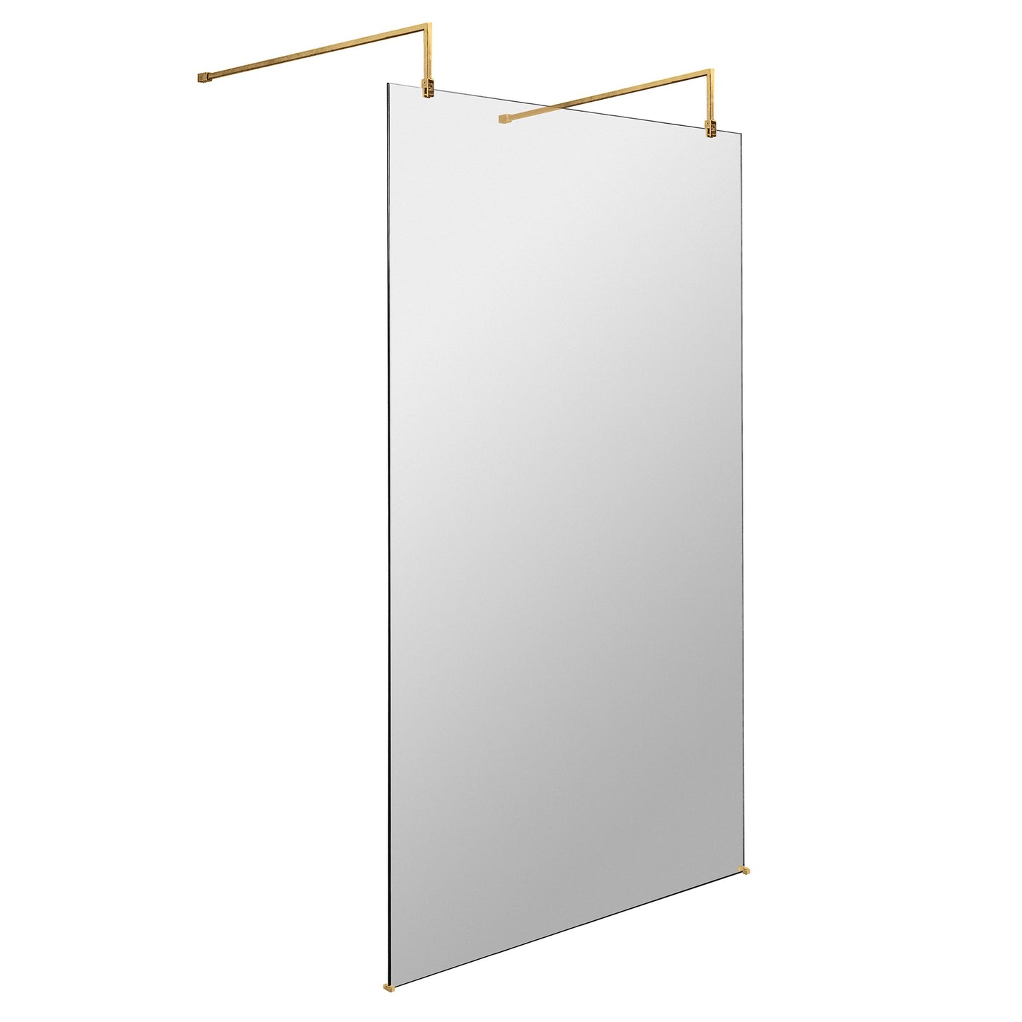 Fairford 1100mm 8mm Brushed Brass W/r Screen, 2 Supp A