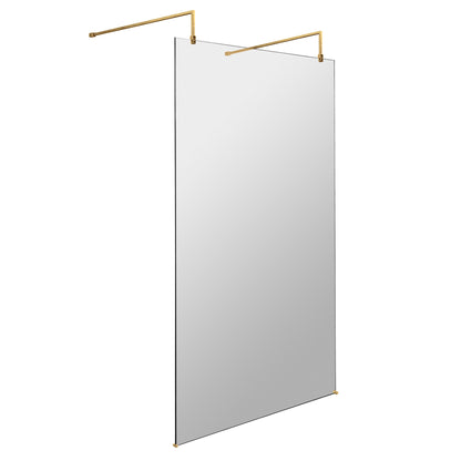Fairford 1100mm 8mm Brushed Brass W/r Screen, 2 Supp A