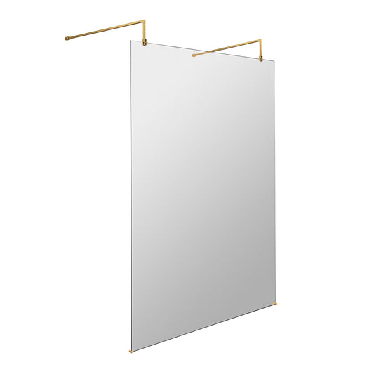 Fairford 1200mm 8mm Brushed Brass W/r Screen, 2 Supp A