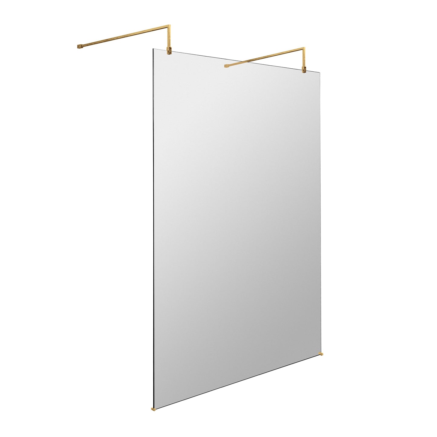 Fairford 1400mm 8mm Brushed Brass W/r Screen, 2 Supp A