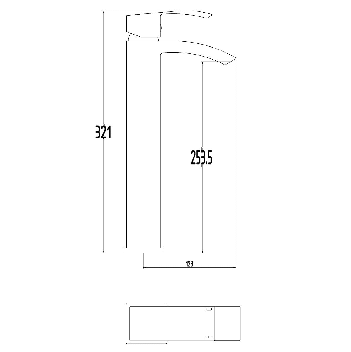 Fairford Cohen High Rise Basin Mixer