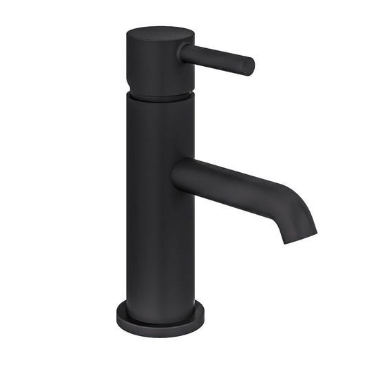 Fairford Element 5 Matt Black Basin Mixer with Push Button Waste