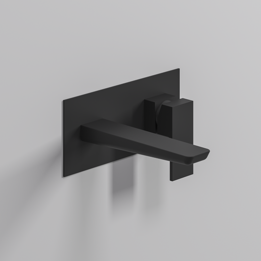 Fairford Una Matt Black Wall Mounted Basin Mixer