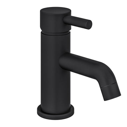 Fairford Element 5 Matt Black Mini Basin Mixer with Push Button Waste