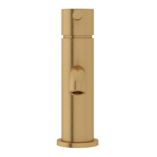 Fairford Element 5 Brushed Brass Basin Mixer with Push Button Waste