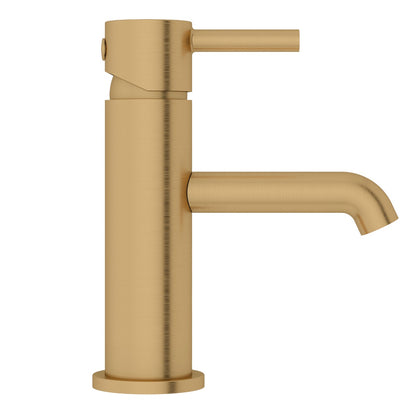 Fairford Element 5 Brushed Brass Basin Mixer with Push Button Waste