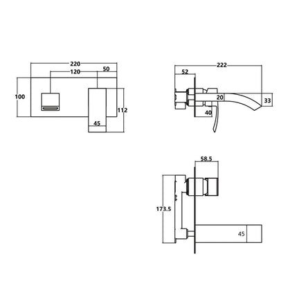 Fairford Cohen Wall Mounted Basin Mixer