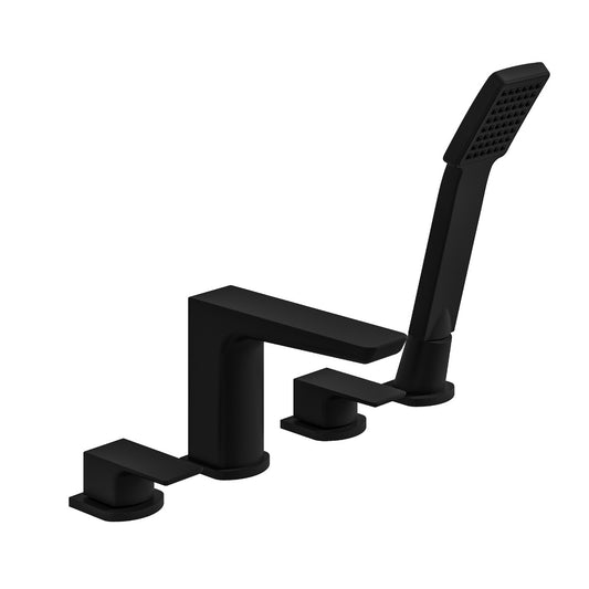 Fairford Una Matt Black 4 Hole Bath Shower Mixer