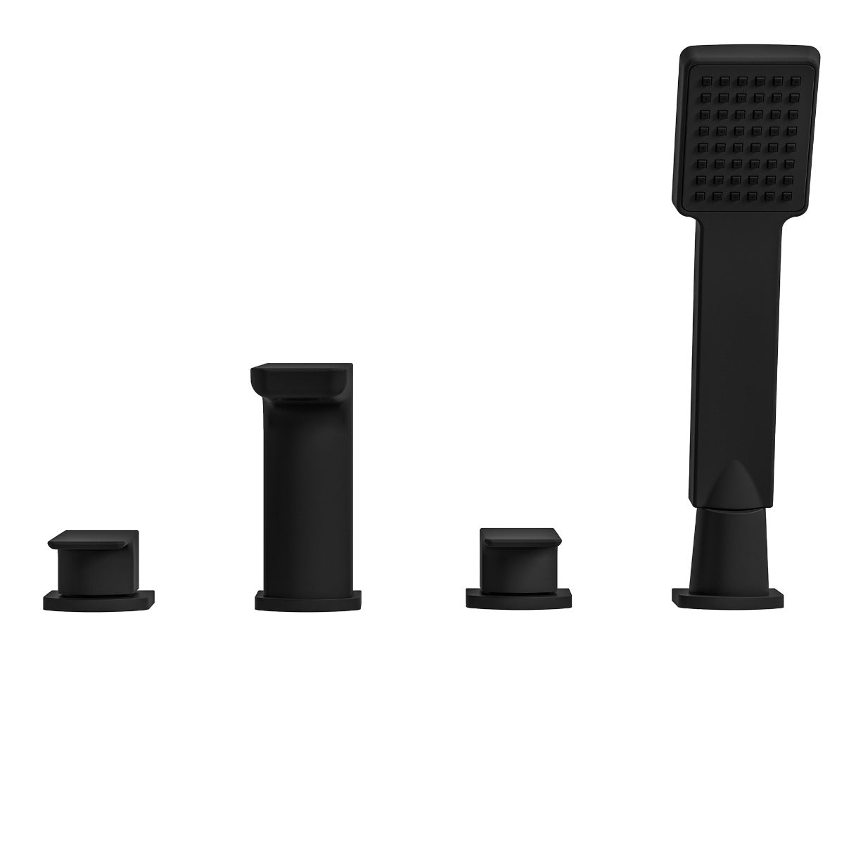 Fairford Una Matt Black 4 Hole Bath Shower Mixer