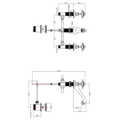 Fairford Winchester Pro 3 Hole Basin Mixer
