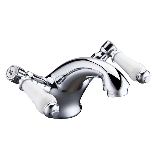 Fairford Cambridge Quarter Turn Basin Mixer with Push Button