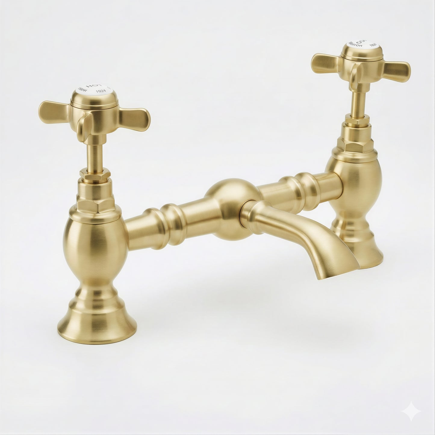 Fairford Kensington Brushed Brass 2 Hole Basin Mixer