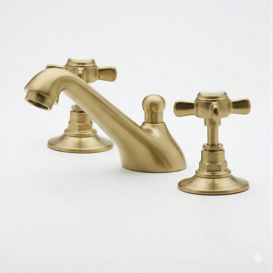 Fairford Kensington Brushed Brass 3 Hole Basin Mixer