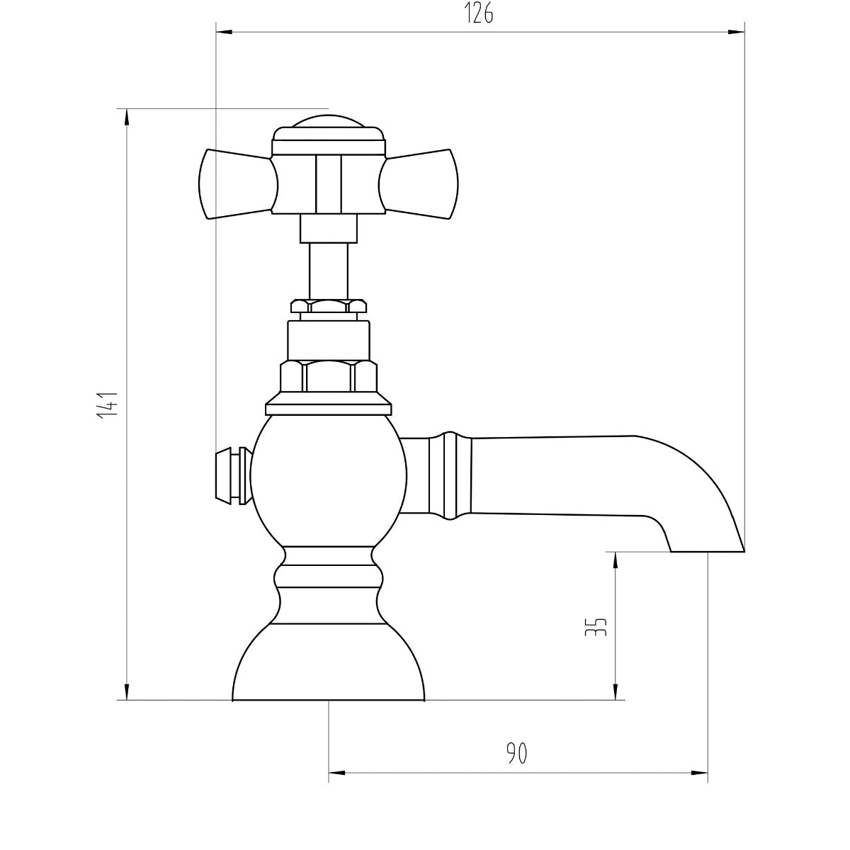 Fairford Harrow Basin Pillar Taps