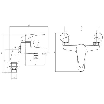 Fairford Contract Single Lever Bath Shower Mixer