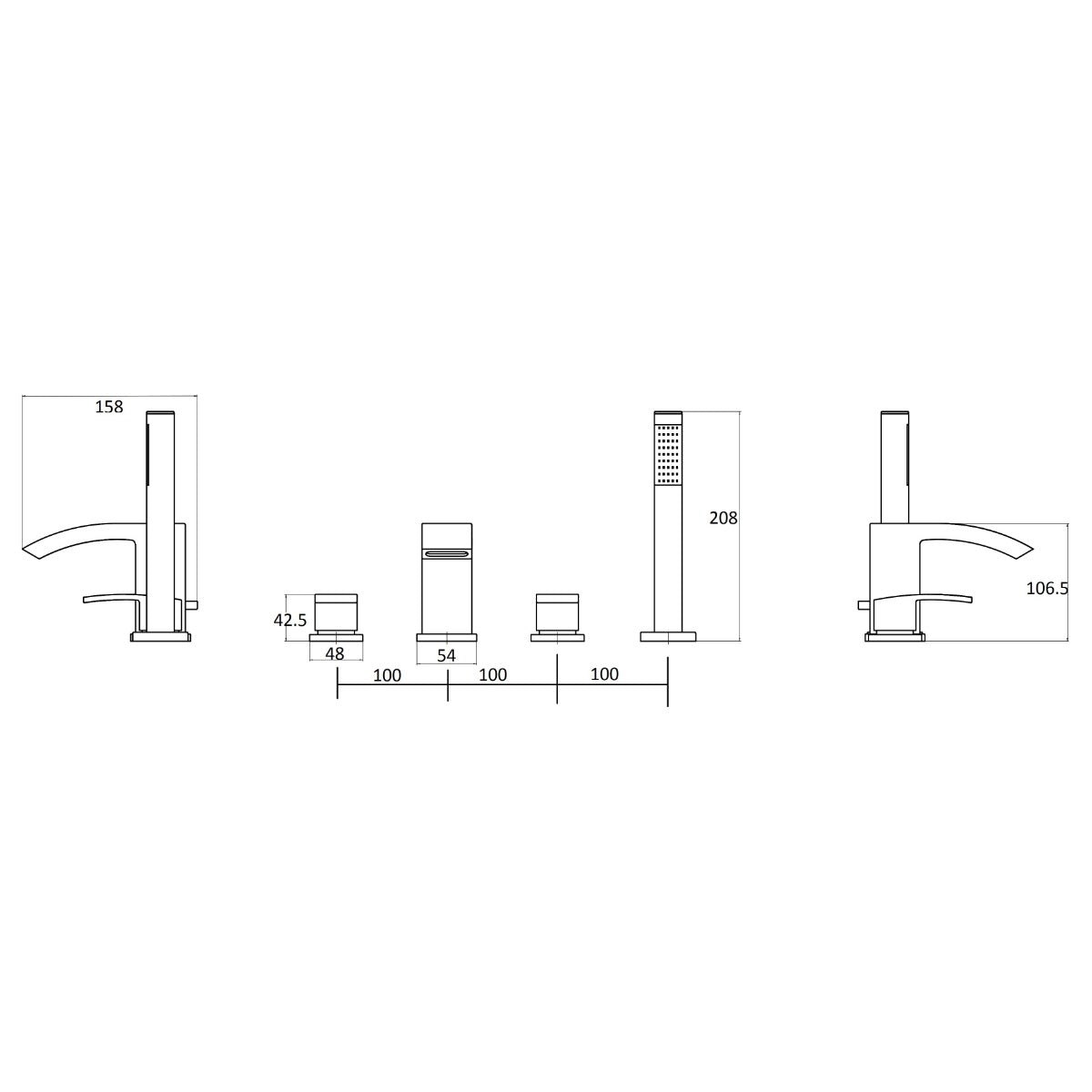 Fairford Cohen 4 Hole Bath Shower Mixer