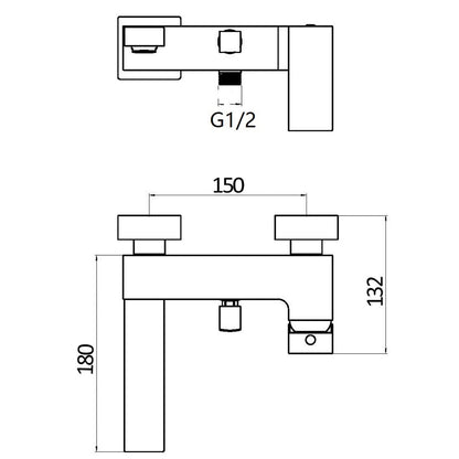 Fairford Carta Wall Mounted Bath Shower Mixer