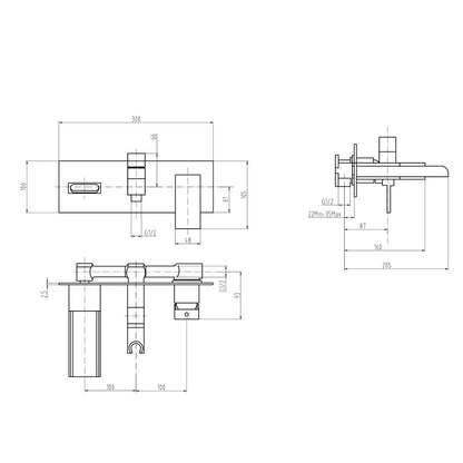 Fairford Rena Wall Mounted Bath Shower Mixer