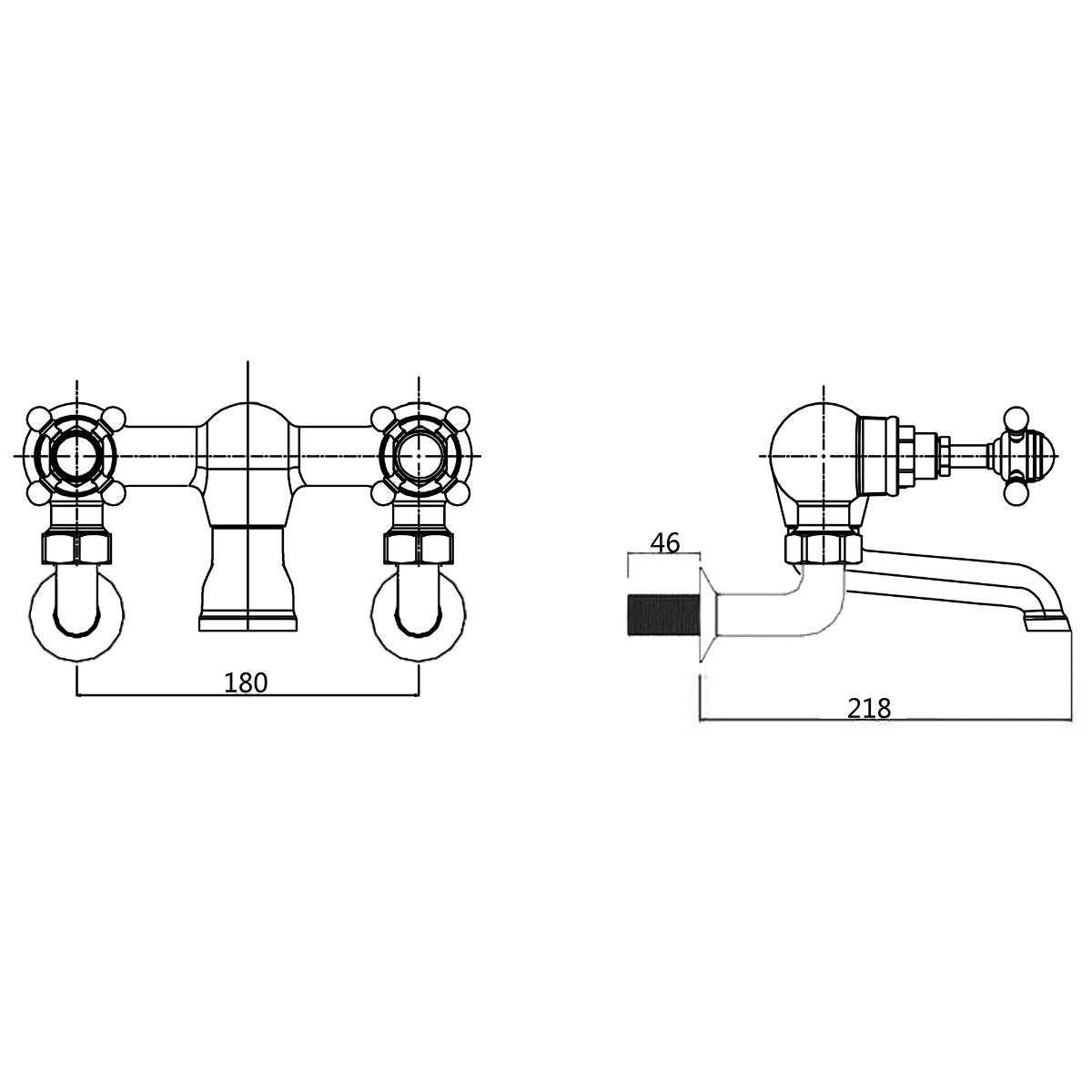 Fairford Winchester Pro Wall Mounted Bath Shower Mixer