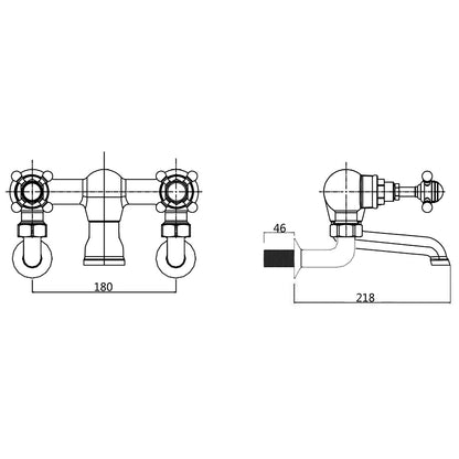 Fairford Winchester Pro Wall Mounted Bath Shower Mixer