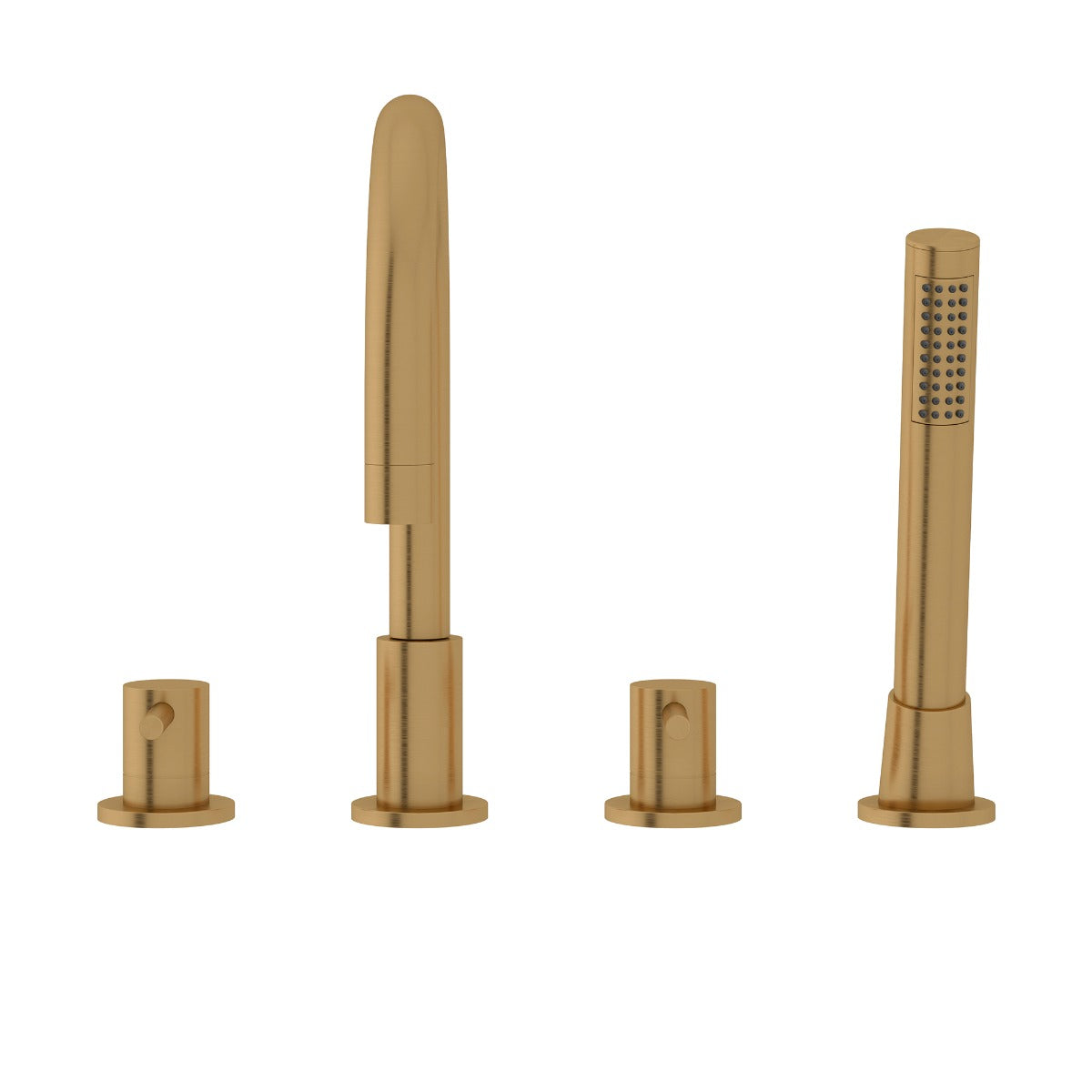 Fairford Element Brushed Brass 4 Hole Bath Shower Mixer