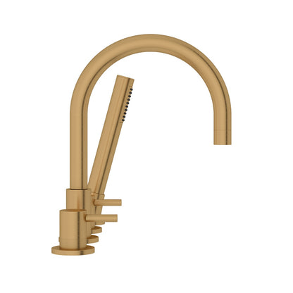 Fairford Element Brushed Brass 4 Hole Bath Shower Mixer