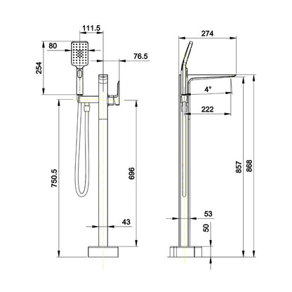 Fairford Una Freestanding Bath Shower Mixer