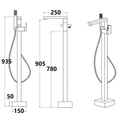 Fairford Carta Freestanding Bath Shower Mixer