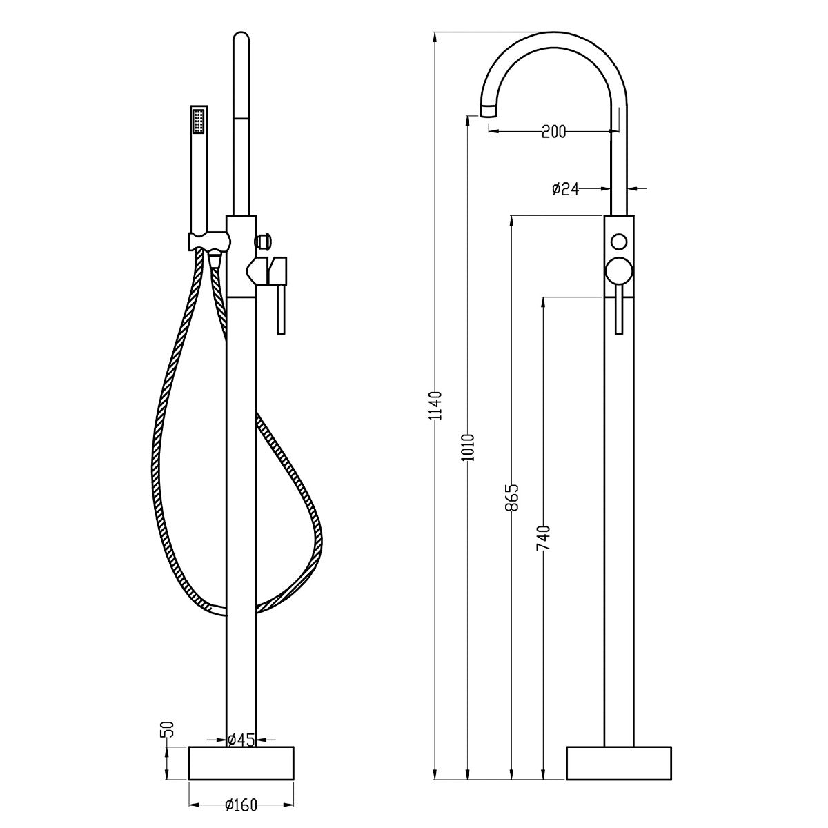 Fairford Nuro Freestanding Bath Shower Mixer