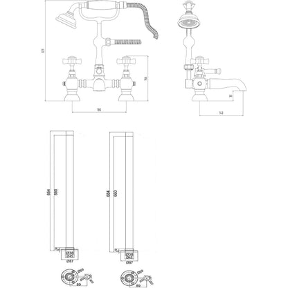 Fairford Harrow Freestanding Bath Shower Mixer
