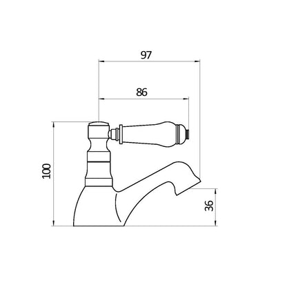 Fairford Cambridge Quarter Turn Bath Pillar Taps